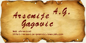 Arsenije Gagović vizit kartica